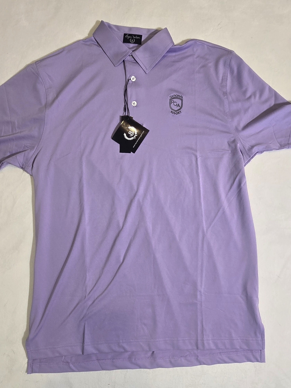 NWT Byron Nelson PGA National Resort DriWay Polo Shirt Lilac Medium